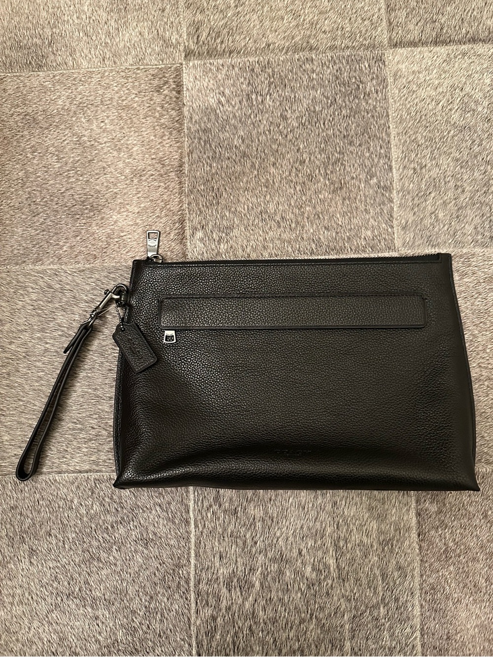 New! Coach Carryall Pouch in Black Leather